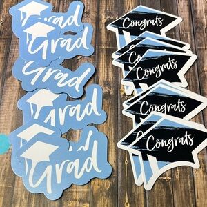 5for$10 Big Dot Of Happiness 12 Graduation Cut Outs Baby Blue And Black Crafts